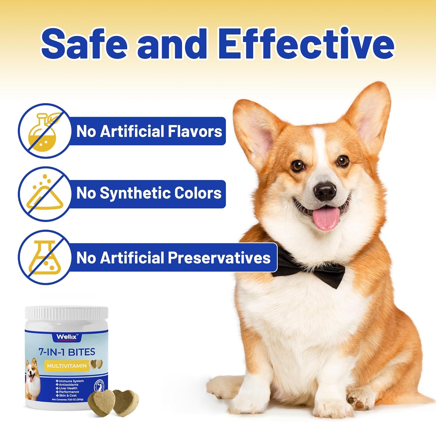 Wellix Dog Multivitamin Chewable Treats for Skin, Coat, Mobility, Hip & Joint Support - 120 Chews for Immune System & Health