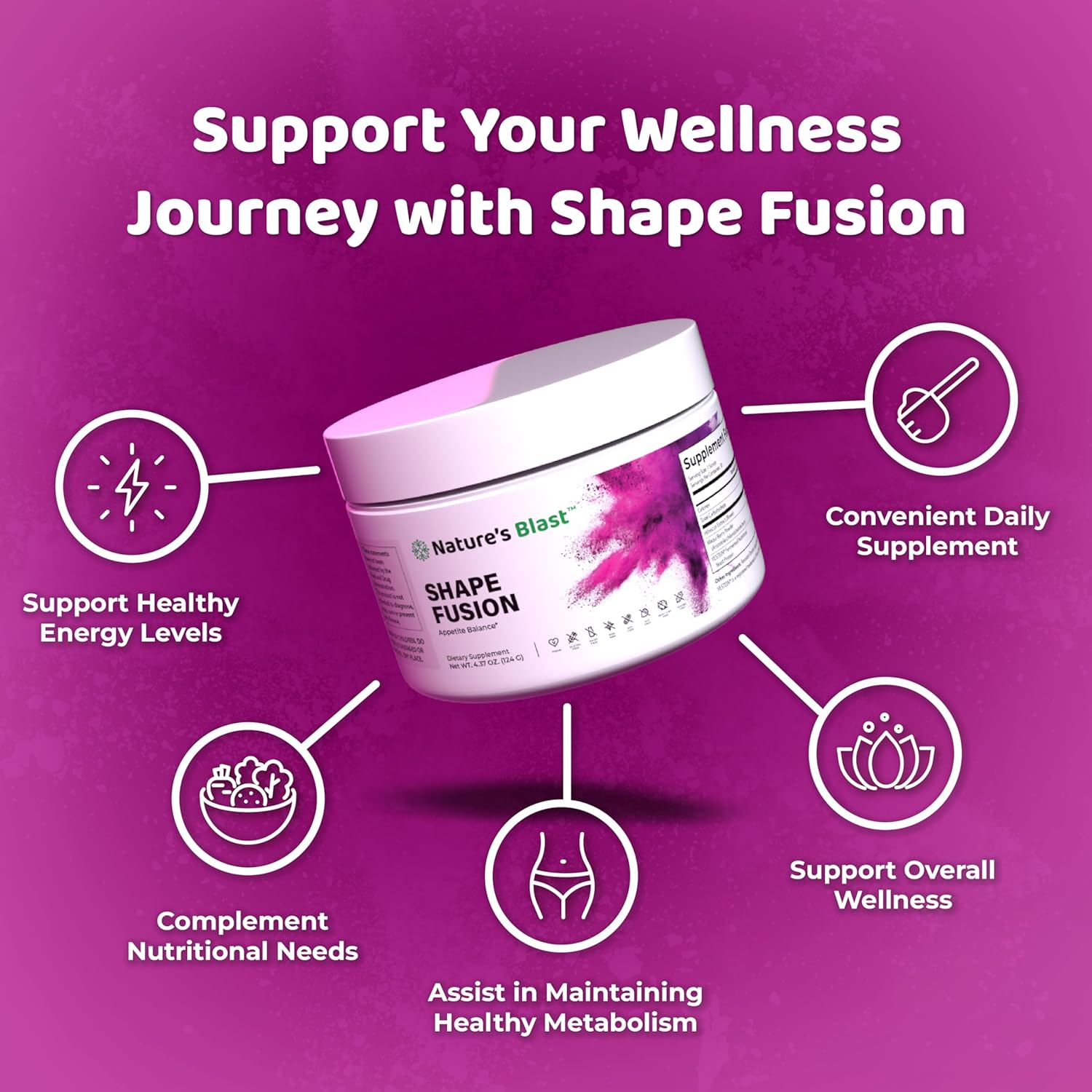 Wellness Blend with Ashwagandha, Hibiscus, Ceylon Cinnamon, Maqui Berry & African Mango Extract - Supports Healthy Lifestyle & Energy - 30 Servings