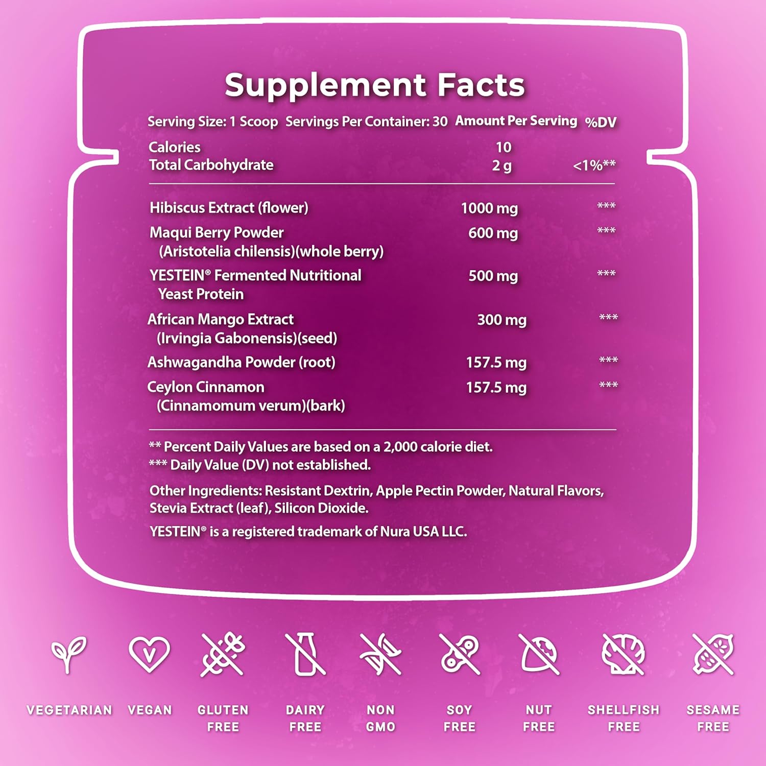 Wellness Blend with Ashwagandha, Hibiscus, Ceylon Cinnamon, Maqui Berry & African Mango Extract - Supports Healthy Lifestyle & Energy - 30 Servings