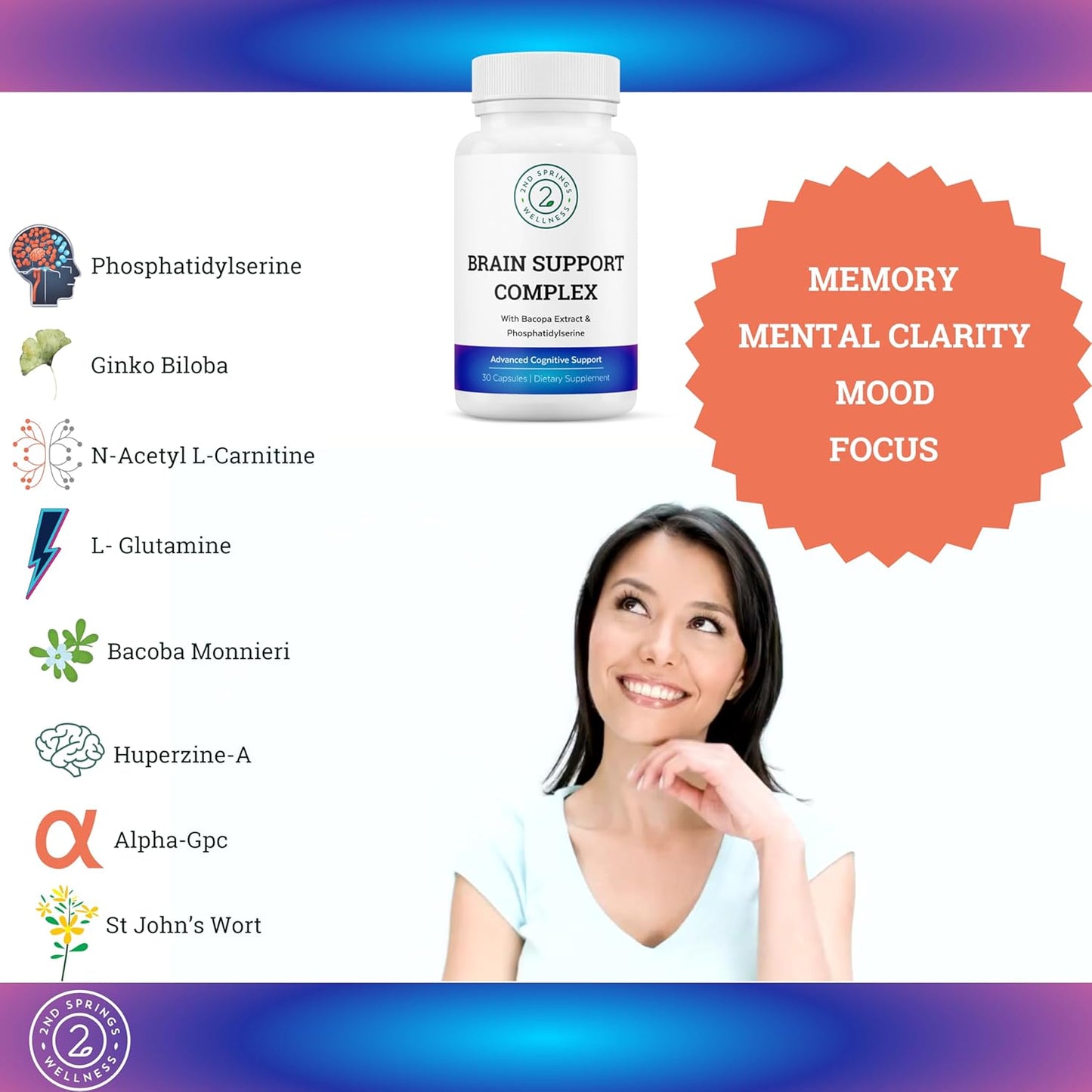Wellness Bundle: Brain Support, Super B-100, and Vitamin D3 + K2 - 2nd Springs