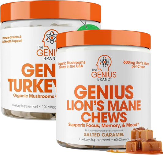 Wellness Bundle: Lion’s Mane Soft Chews & Turkey Tail Capsules - Cognitive Function & Digestive Support