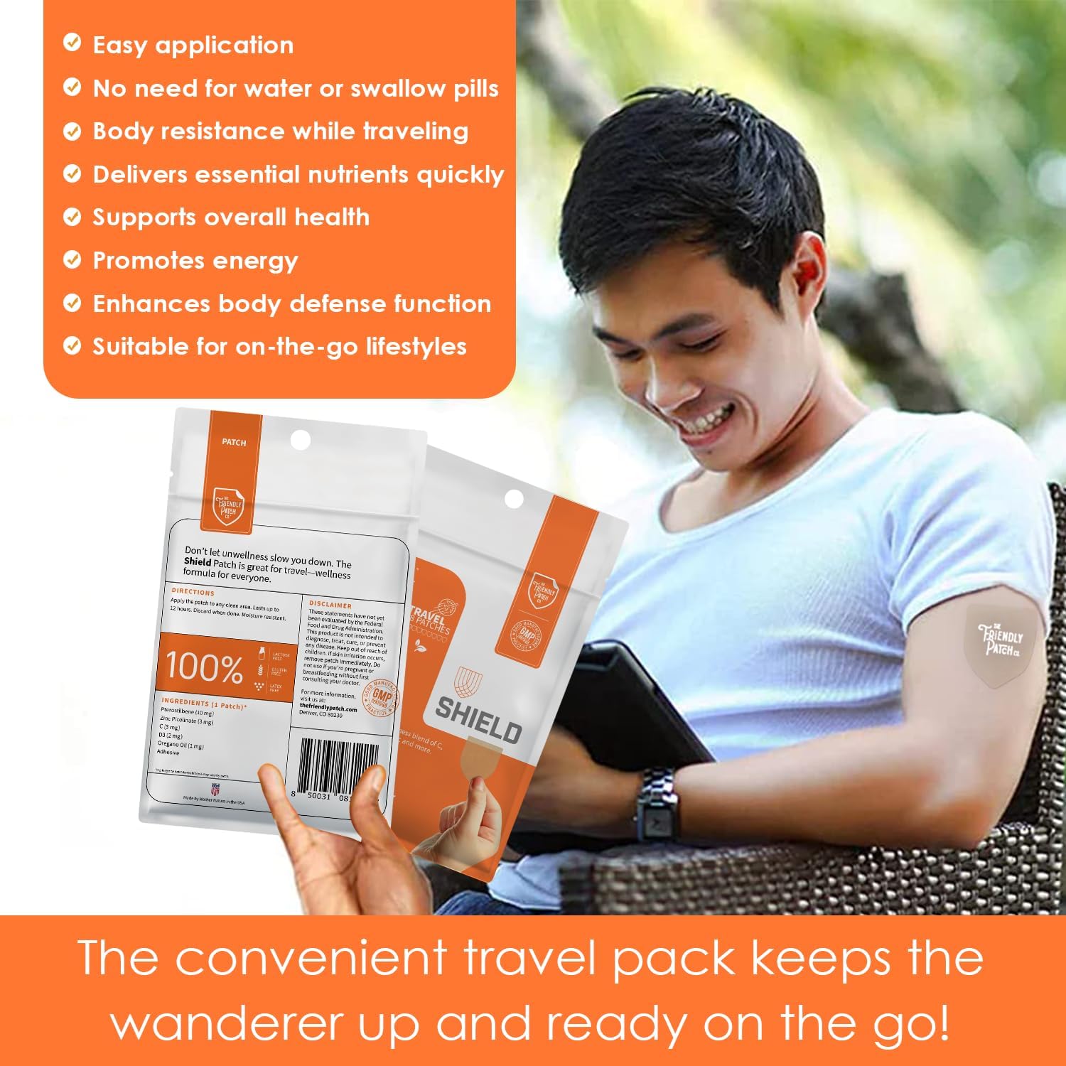 Wellness Patches Travel Pack - D3, C & Zinc - Shield Patch by The Friendly Patch CO. - WERCSmart Certified