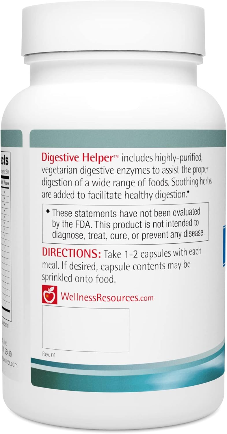 Wellness Resources Digestive Enzyme Supplement with BioCore DPP IV - 100 Capsules, Vegetarian - Gluten, Fat, Casein, Protein Breakdown
