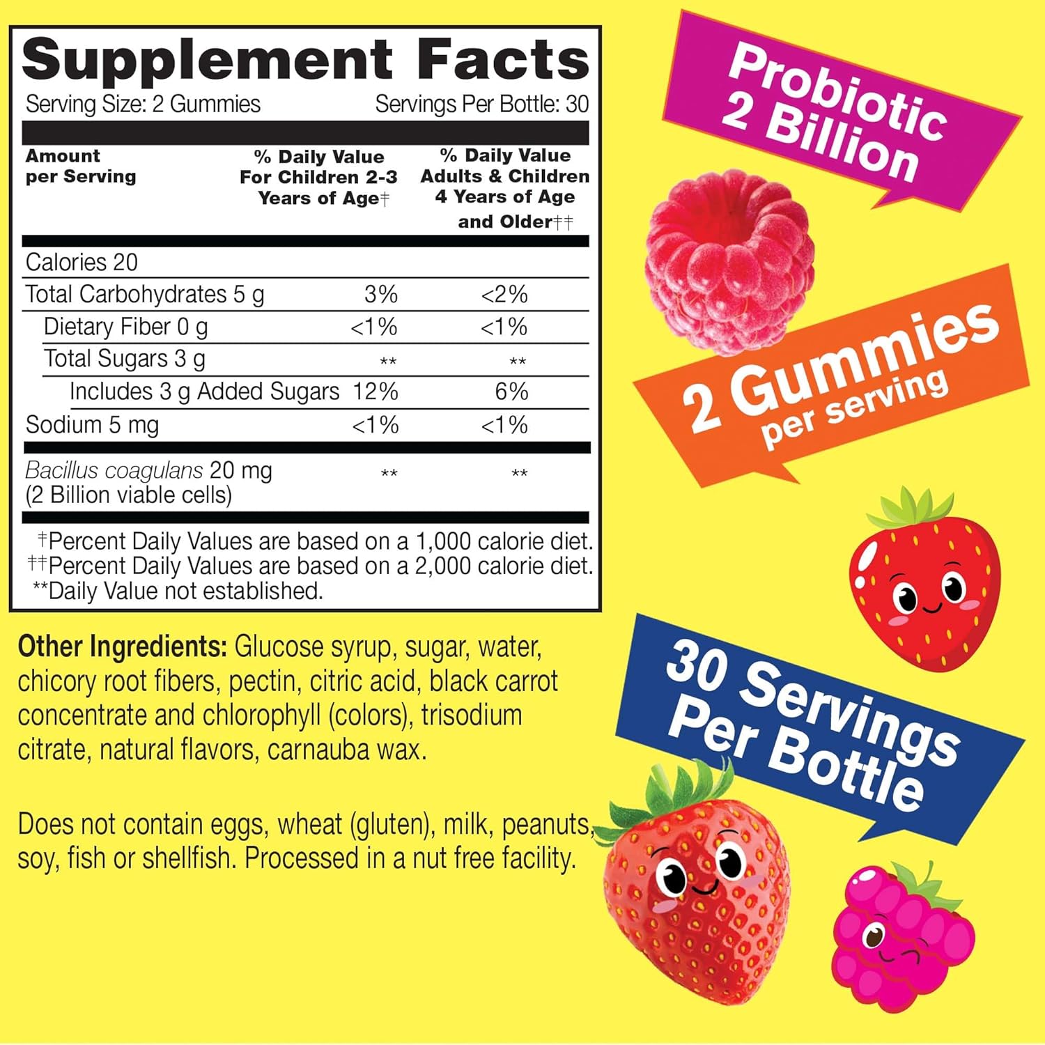 WellYeah Kids Probiotic Gummies for Digestive & Immune Support - Vegan & Gluten-Free Gummy Supplement - 60 Count