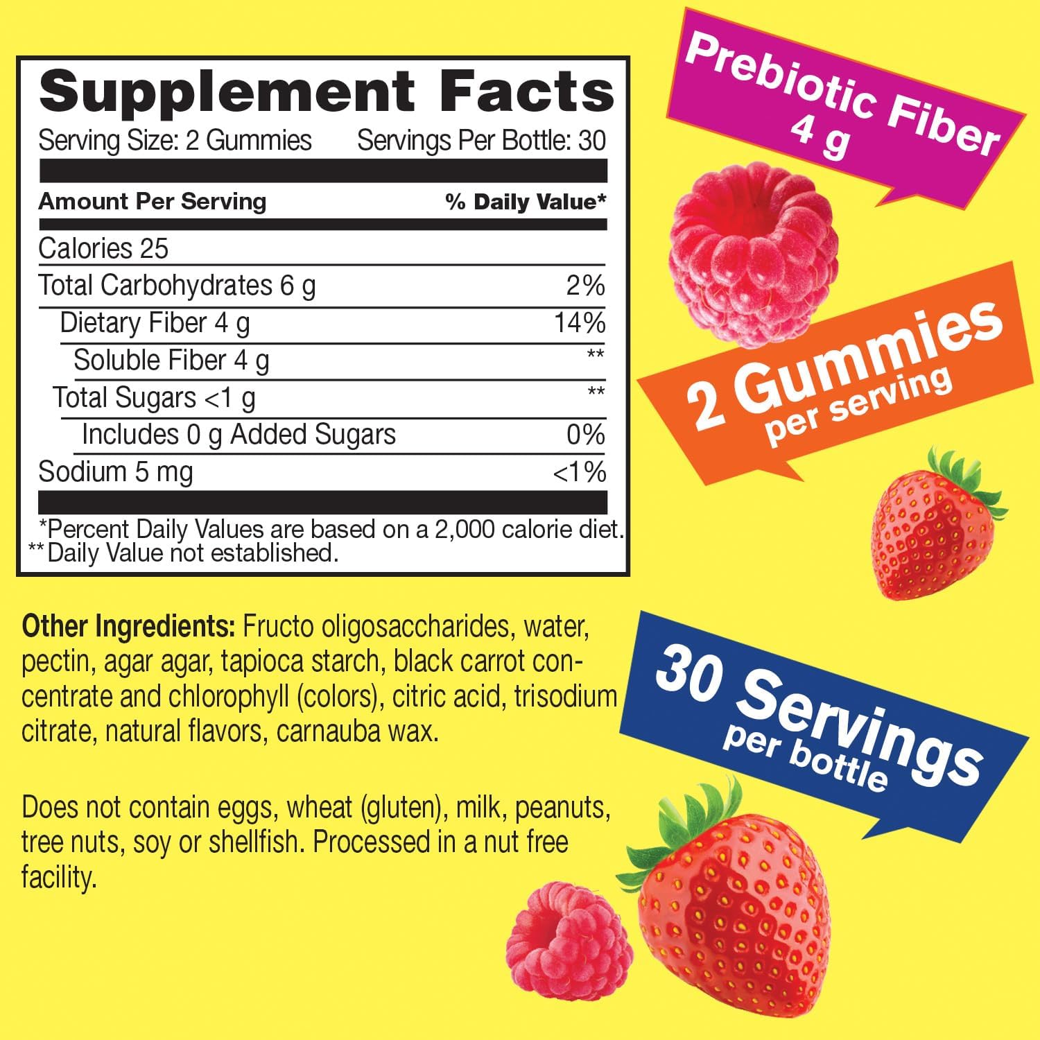 WellYeah Prebiotic Fiber Gummies - Digestive Health Supplement for Adults - Vegan, Gluten-Free, Non GMO - Berry Flavor - 60 Count