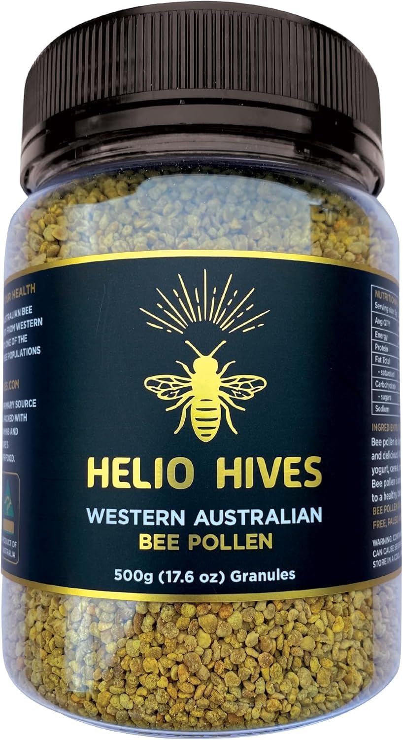 Western Australia Helio Hives Bee Pollen Granules - Pure Superfood for Optimal Health - 1.1 Pound Pack