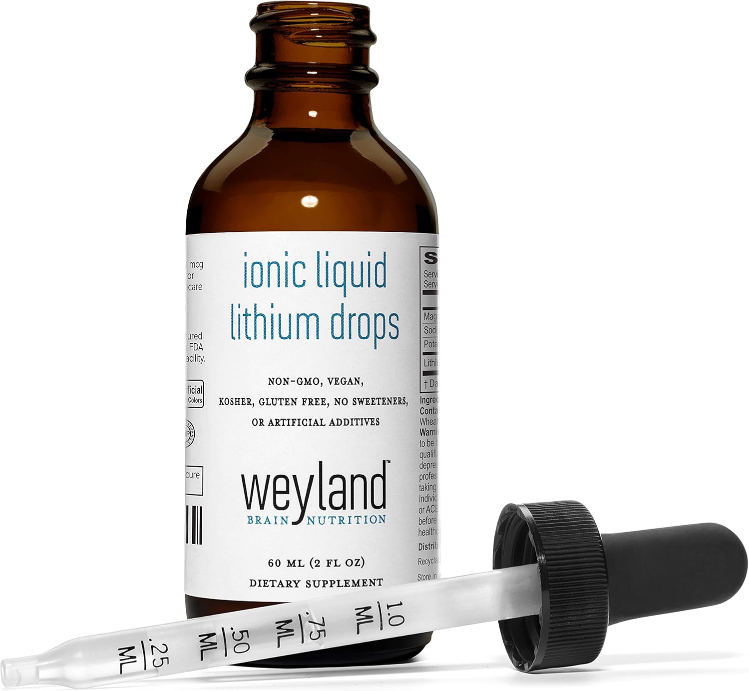Weyland Brain Nutrition Ionic Liquid Lithium Drops - Mood and Brain Health Support - Trace Minerals - 60 mL - BoostGo Australia
