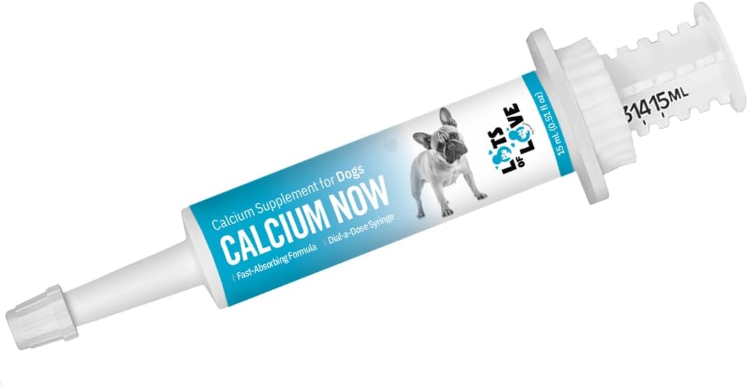 Whelping Dog Calcium Supplement (15 ml) - Breeders Approved Oral Calcium for Dogs - High-Quality Calcium for Canines from Lots of Love Pet Products