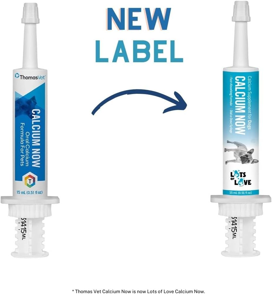 Whelping Dog Calcium Supplement (15 ml) - Breeders Approved Oral Calcium for Dogs - High-Quality Calcium for Canines from Lots of Love Pet Products