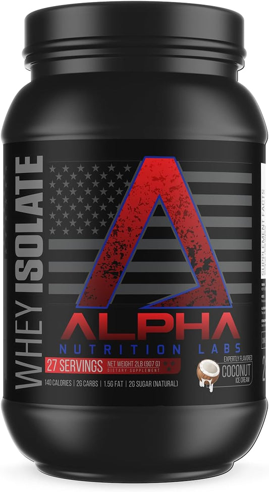Whey Isolate Protein Powder - Coconut Ice Cream Flavor, 28g Protein, Low Carb Specialty