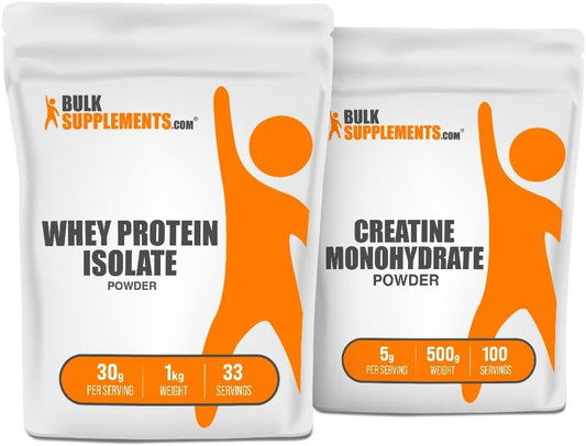 Whey Protein Isolate and Creatine Bundle - 1kg Protein + 500g Creatine Pack