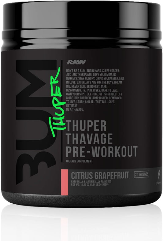 White Cherry RAW Pre-Workout Powder - 1.38 lbs./20 Servings - Thuper Thavage Formula - BoostGo Australia