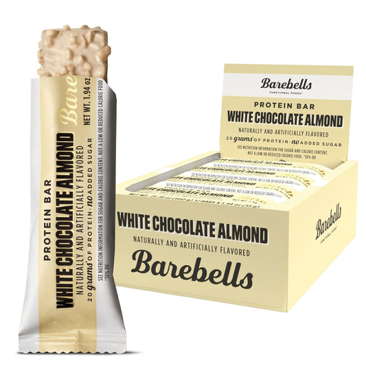 White Chocolate Almond Barebells Protein Bars - 12 Count, 20g High Protein Snacks with 1g Sugar - On-The-Go Breakfast or Post-Workout Option
