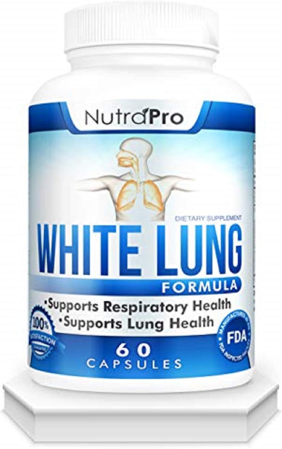 White Lung Respiratory Health & Skin Hydration Support by NutraPro - Dermal Repair Complex for Glowing Skin