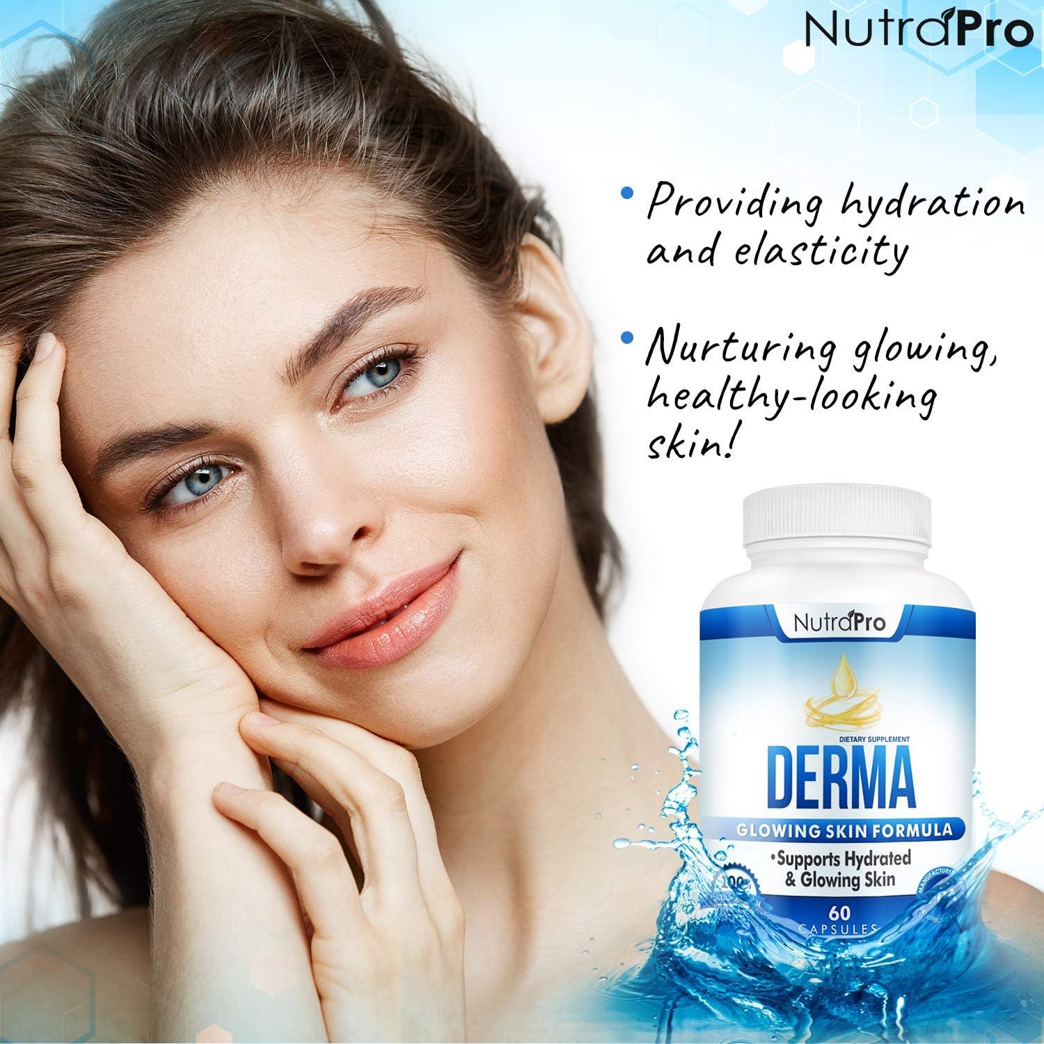 White Lung Respiratory Health & Skin Hydration Support by NutraPro - Dermal Repair Complex for Glowing Skin