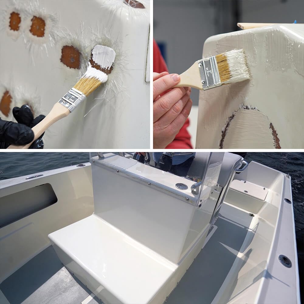 White Marine Gelcoat Quart with Wax for Boat Building, Repair, and Composite Coatings by TotalBoat
