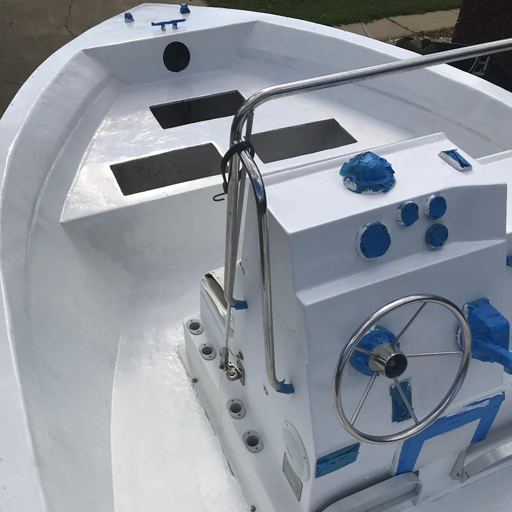 White Marine Gelcoat Quart with Wax for Boat Building, Repair, and Composite Coatings by TotalBoat