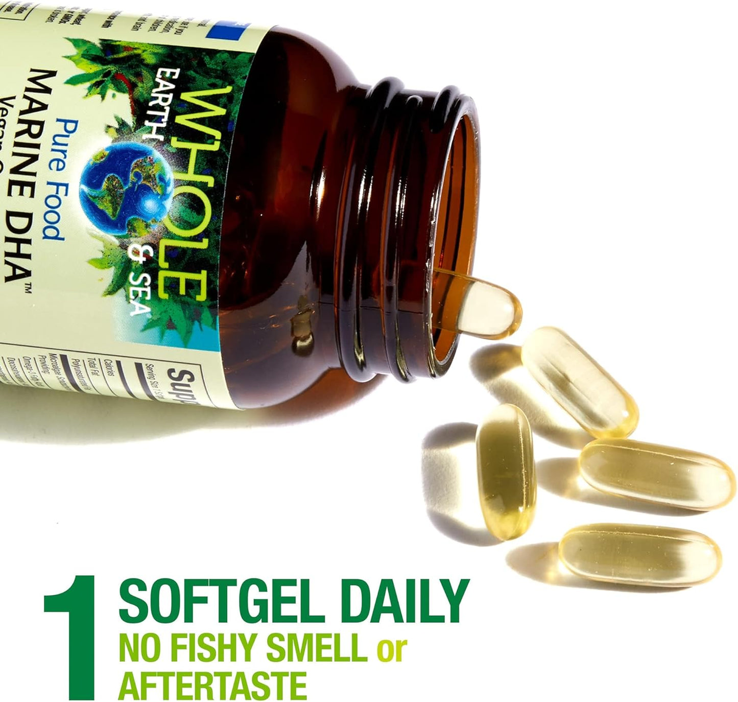 Whole Earth & Sea Marine DHA Omega-3 Vegetarian Softgels - 30 Count by Natural Factors