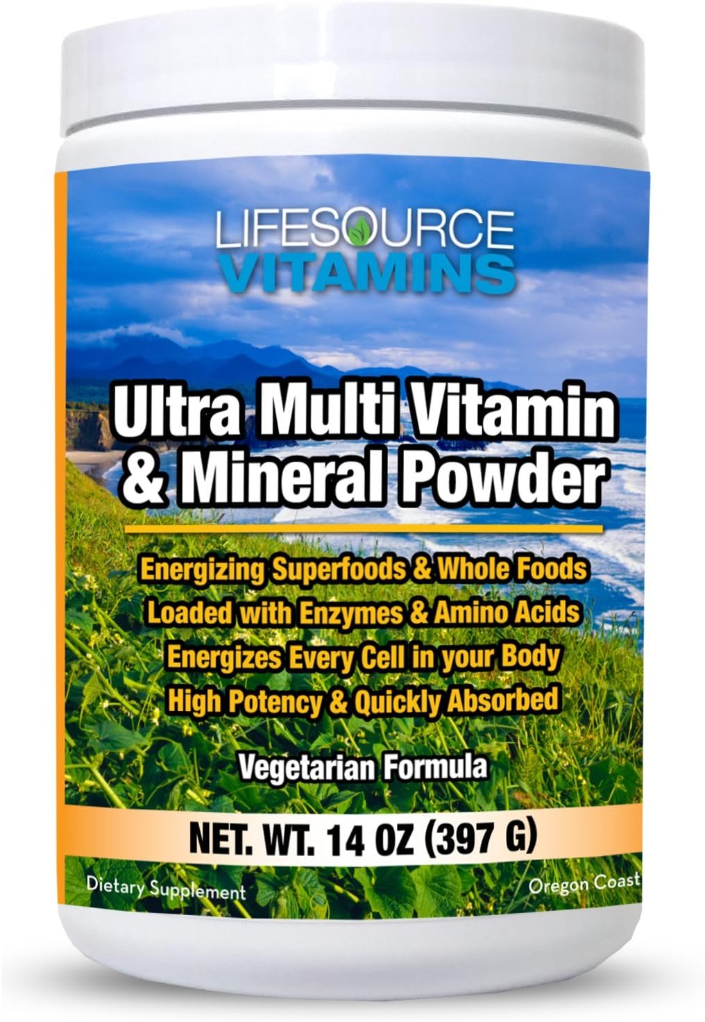 Whole Food Based Multi Vitamin & Mineral Powder - LifeSource Vitamins - 30 Day Supply
