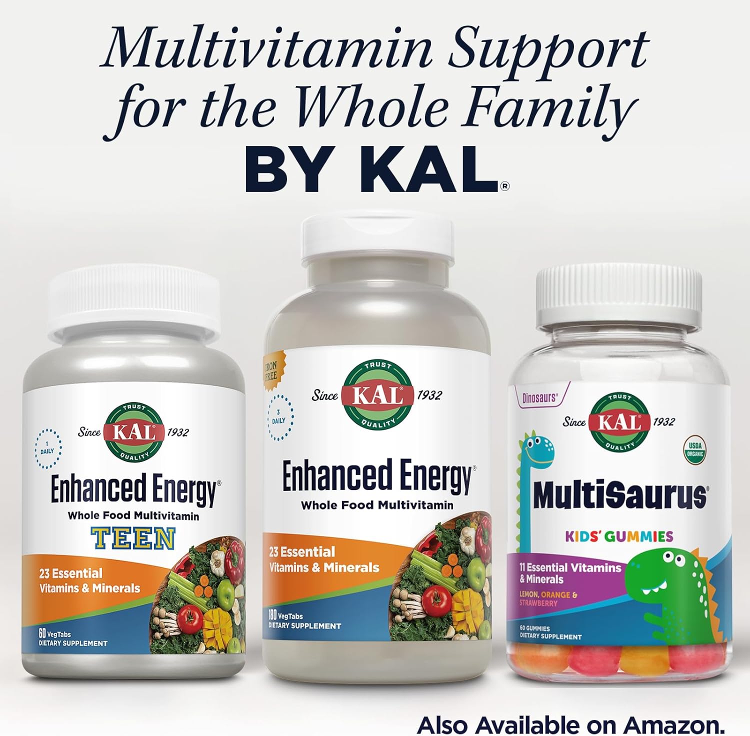 Whole Food Based Multivitamin with Antioxidants & Digestive Enzymes - 180 Capsules by KAL®
