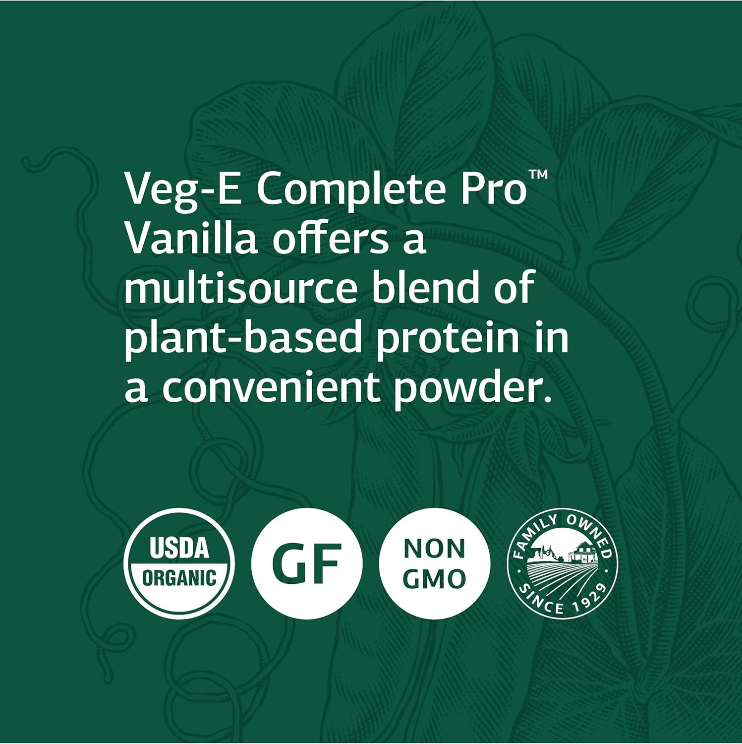 Whole-Food Based Vanilla Protein Powder for Healthy Nails, Hair, and Skin - Standard Process Veg-E Complete Pro - 22oz