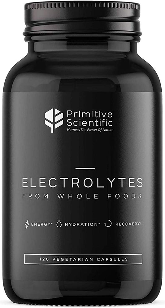 Whole Food Electrolyte Tablets with Magnesium, Zinc, Calcium, Potassium - Energy, Hydration, Rejuvenation - 120ct
