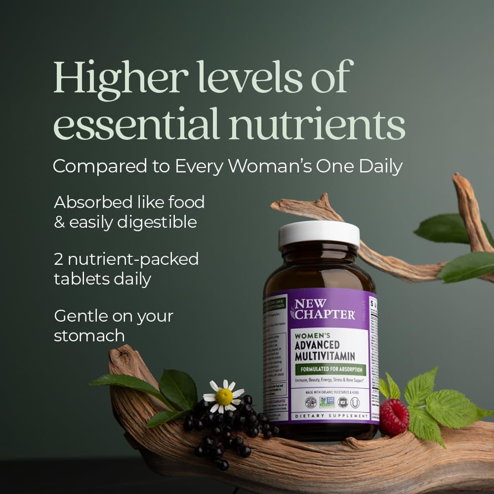 Whole-Food Fermented Women's Multivitamin with Iron, Vitamin D3, & Essential Nutrients for Stress, Bone, Immune, Beauty, Energy - 72 Count