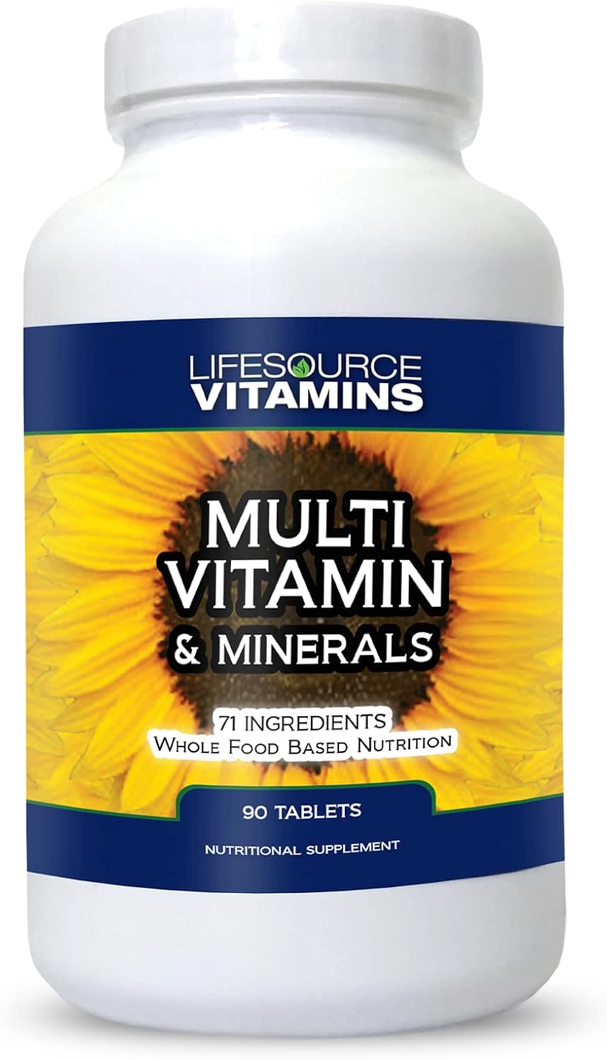 Whole Food Multivitamin with 71 Natural Ingredients, Probiotics, 90 Tablets - Non-GMO & Chelated Minerals