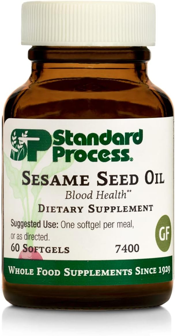 Whole Food Sesame Seed Oil Softgels for Liver and Immune Support - Antioxidant Supplement for Healthy Blood - 60 ct.