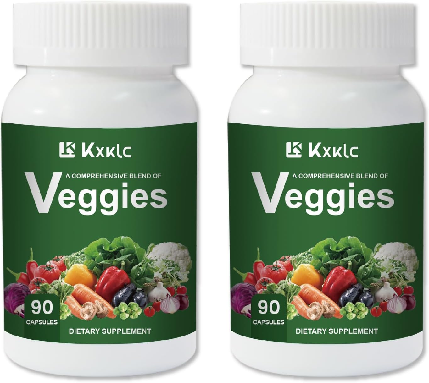 Whole Food Supplement with Super-Food Vegetables - 90 Veggie Capsules for Women, Men, and Kids - High Vitamins & Minerals - 2 Pack