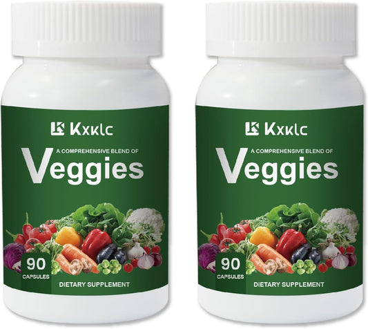 Whole Food Supplement with Super-Food Vegetables - 90 Veggie Capsules for Women, Men, and Kids - High Vitamins & Minerals - 2 Pack