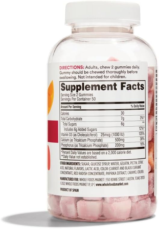 Whole Foods Market 365 Adult Gummy Calcium Supplements - 100 Count