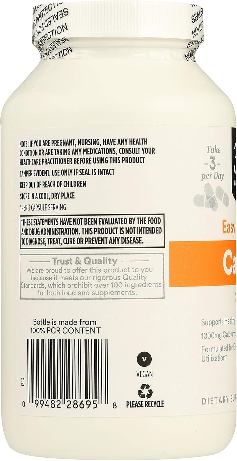 Whole Foods Market 365 Calcium 1000Mg Magnesium 500Mg Easy Swallow Veg Capsules 500 Count