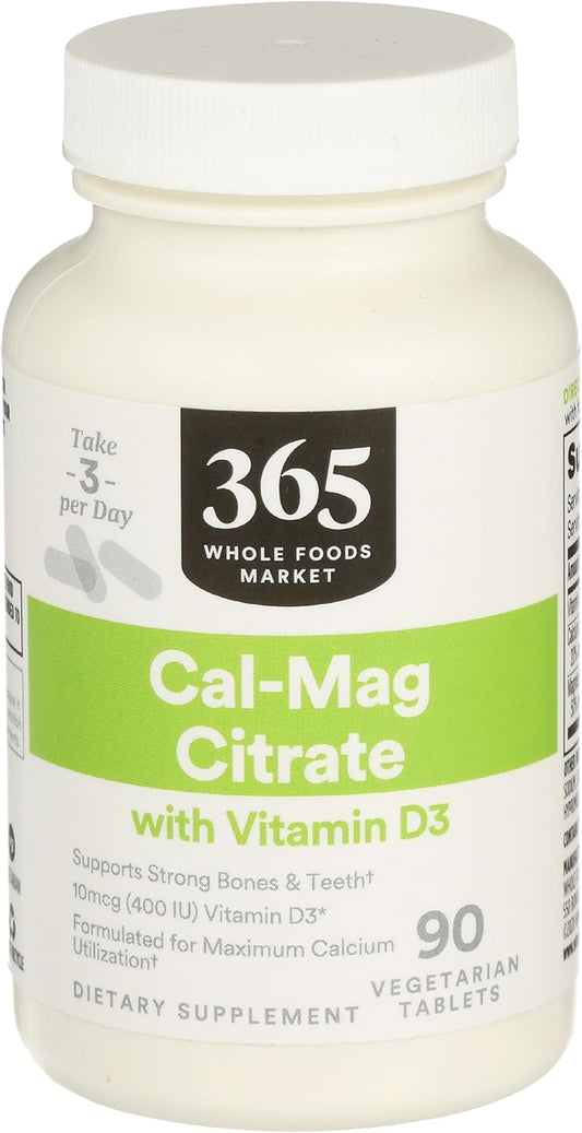 Whole Foods Market 365 Calcium Magnesium Citrate with D3 - 90 Tablets