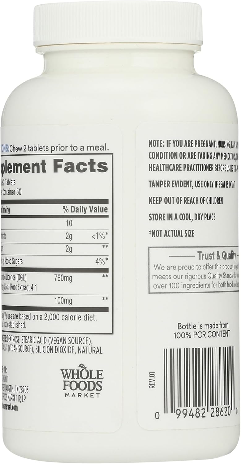 Whole Foods Market 365 DGL Plus Tablets - 100 Count