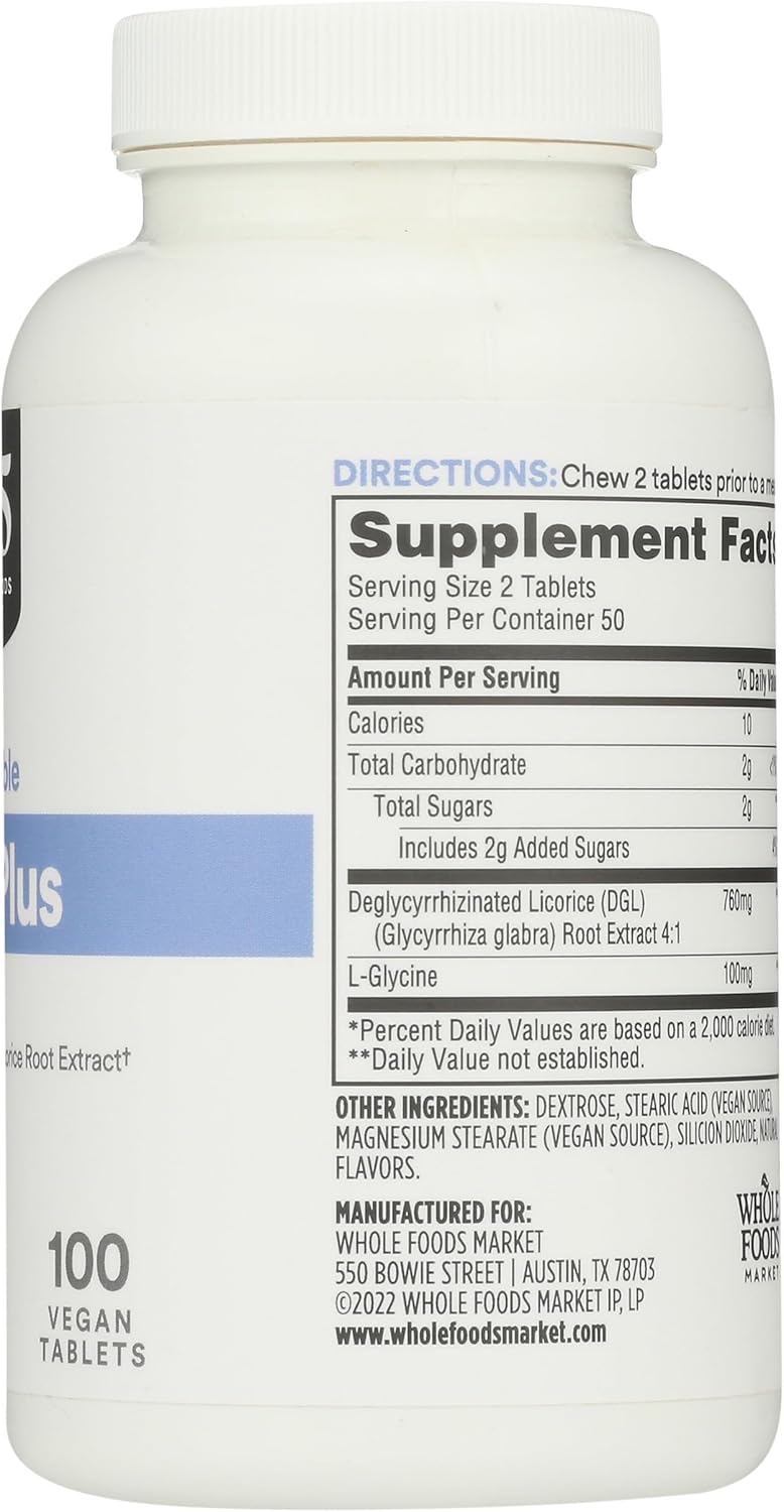 Whole Foods Market 365 DGL Plus Tablets - 100 Count