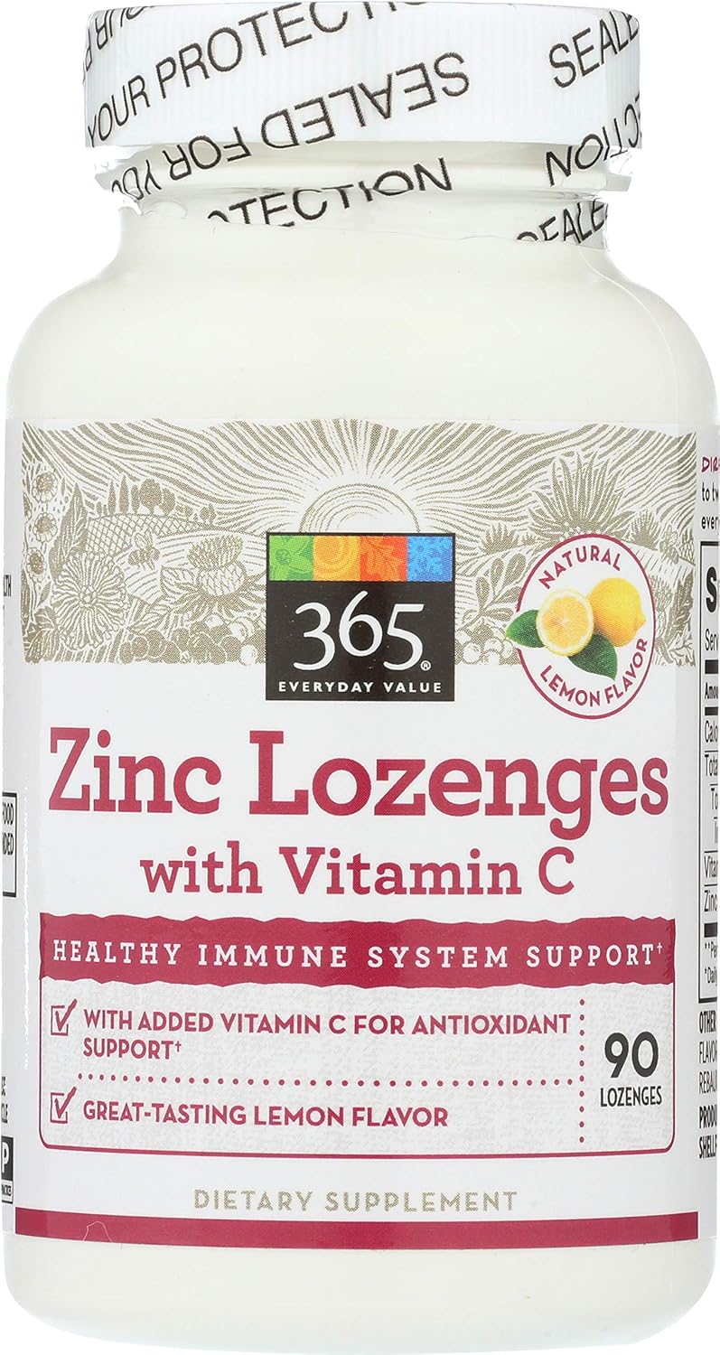 Whole Foods Market 365 Everyday Value Zinc Lozenges with Vitamin C - 90 Count