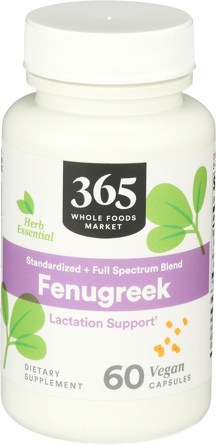 Whole Foods Market 365 Fenugreek Standardized Full Spectrum Blend Capsules 60 Count Vegan Lactation Support