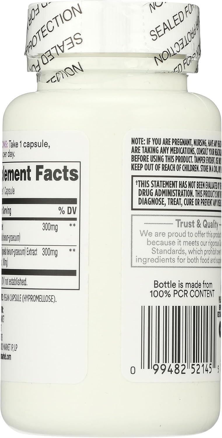 Whole Foods Market 365 Fenugreek Standardized Full Spectrum Blend Capsules 60 Count Vegan Lactation Support