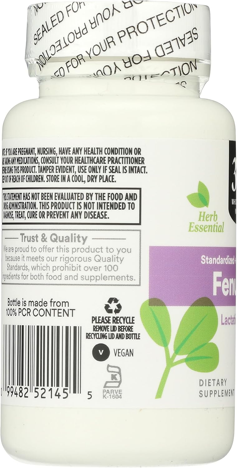 Whole Foods Market 365 Fenugreek Standardized Full Spectrum Blend Capsules 60 Count Vegan Lactation Support