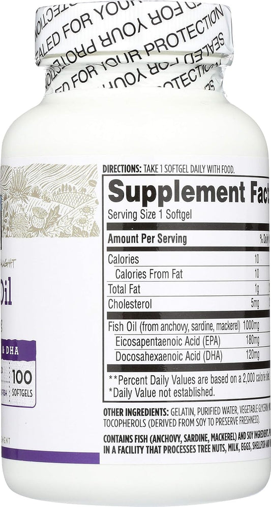 Whole Foods Market 365 Fish Oil Softgels 1000mg - 100 Count, Pack of 2
