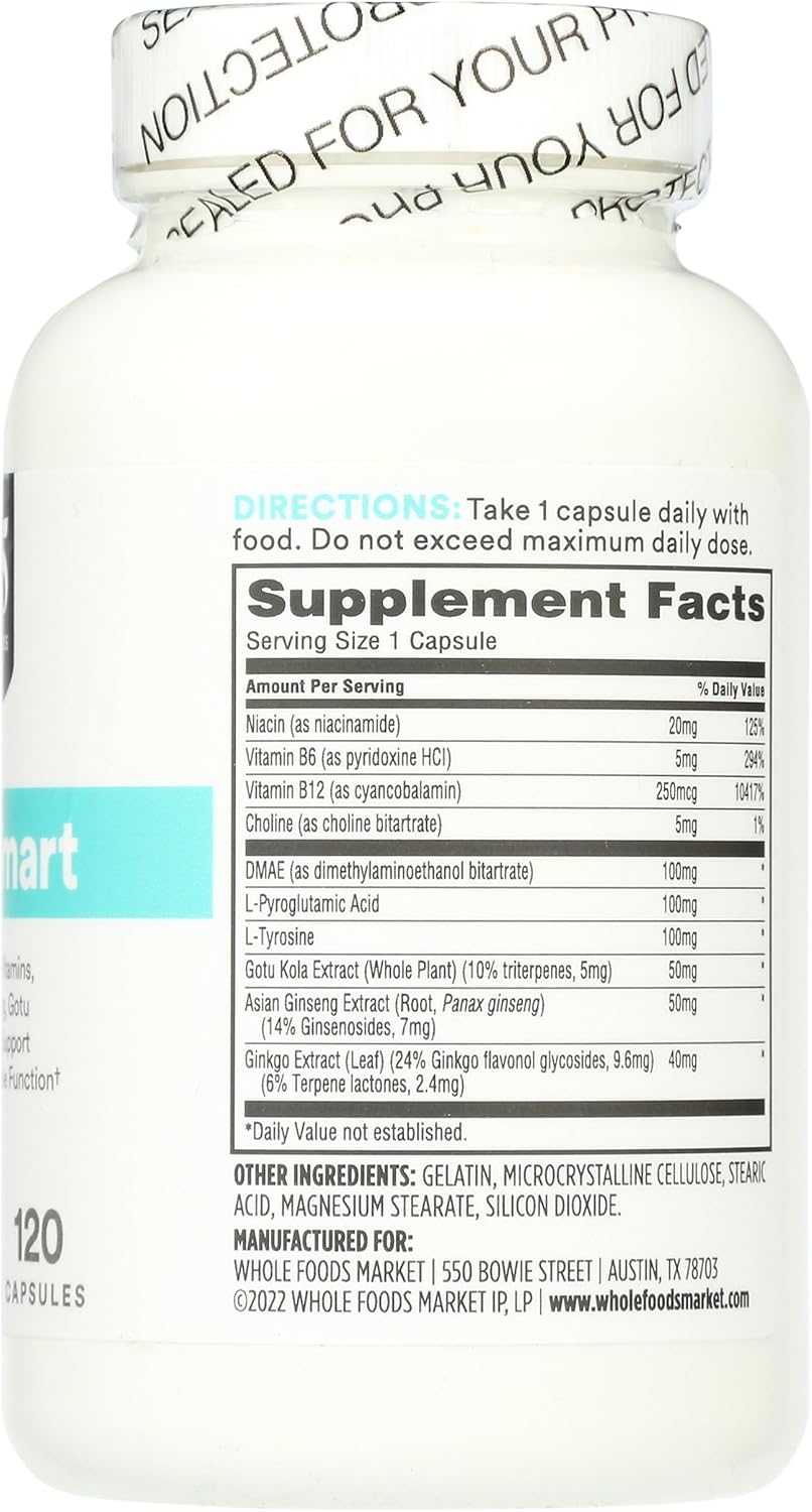 Whole Foods Market 365 Ginkgo Biloba Capsules - Cognitive Support Supplement, 120 Count