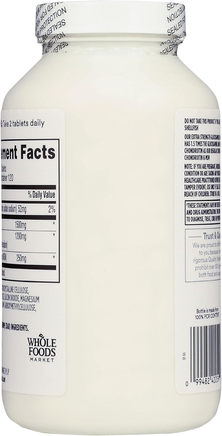 Whole Foods Market 365 Glucosamine Chondroitin X Strength MSM Supplement - 240 Tablets
