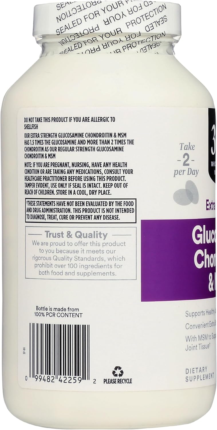 Whole Foods Market 365 Glucosamine Chondroitin X Strength MSM Supplement - 240 Tablets