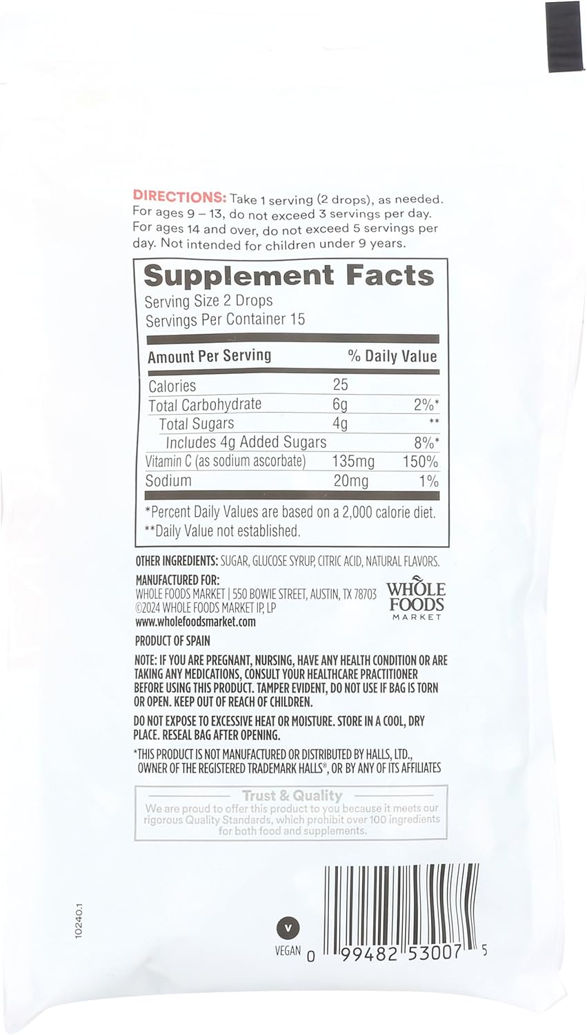 Whole Foods Market 365 Lozenges Vitamin C - 30 Count - Immune Support Supplement