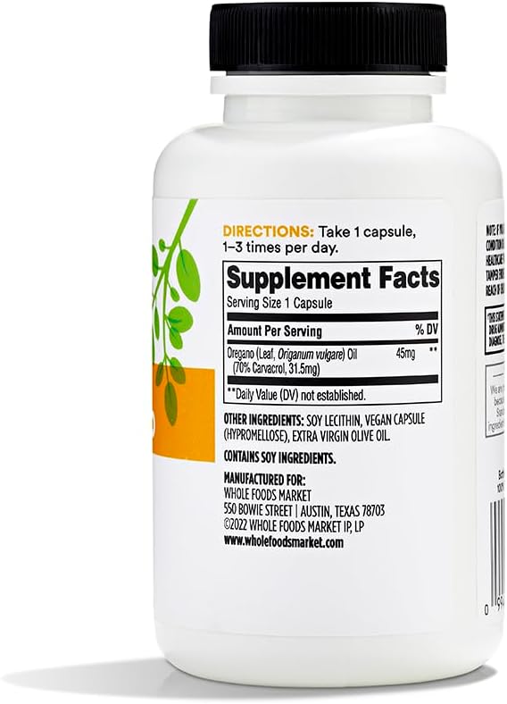 Whole Foods Market 365 Oil of Oregano Standardized Formula Liquid Capsules - Antioxidant Support - 120 Count