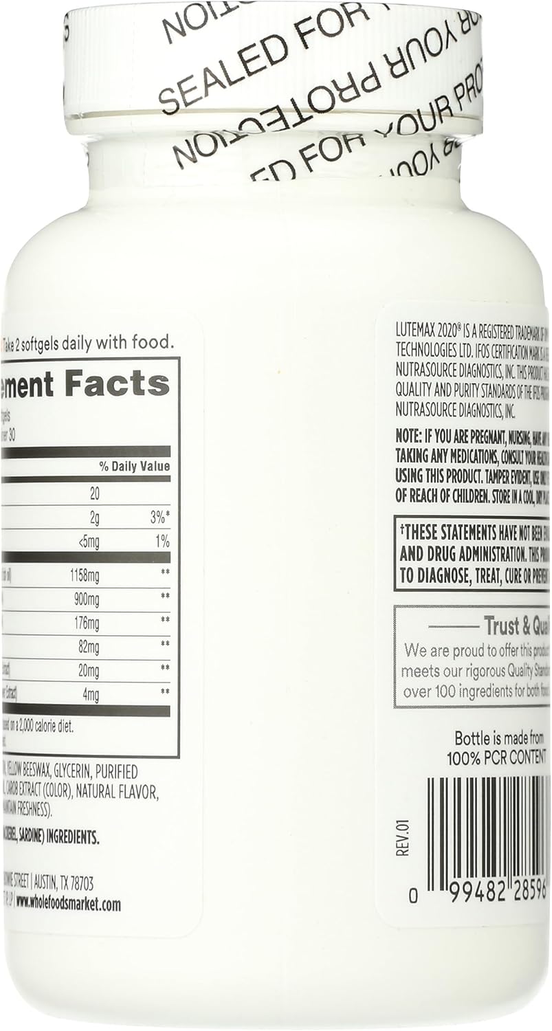Whole Foods Market 365 Omega Eye Care Lemon Flavor 60 ct Dietary Supplement