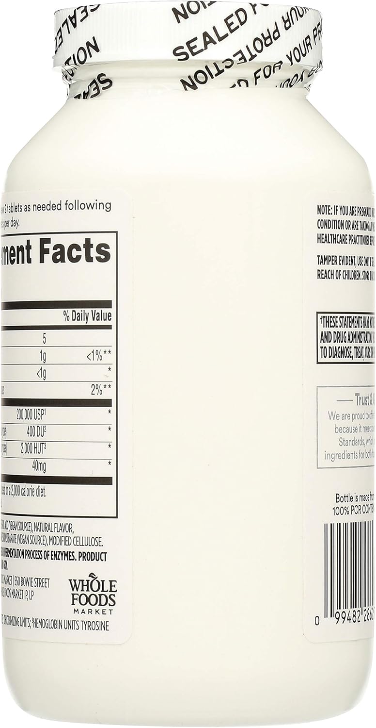 Whole Foods Market 365 Papaya Enzymes - 1000 Chews (2 Pack)