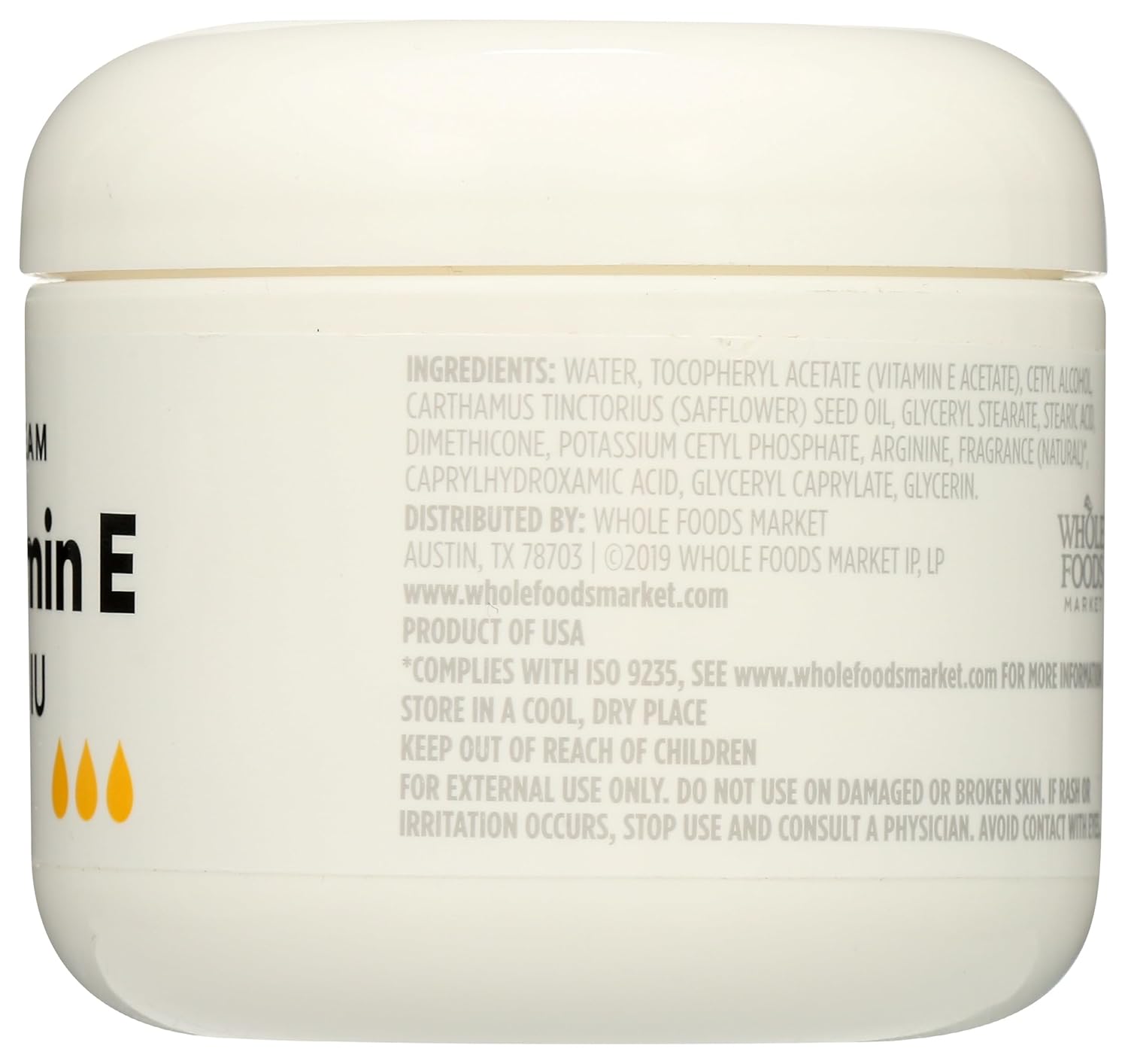 Whole Foods Market 365 Vitamin E Cream 28000 IU - 4 oz Jar