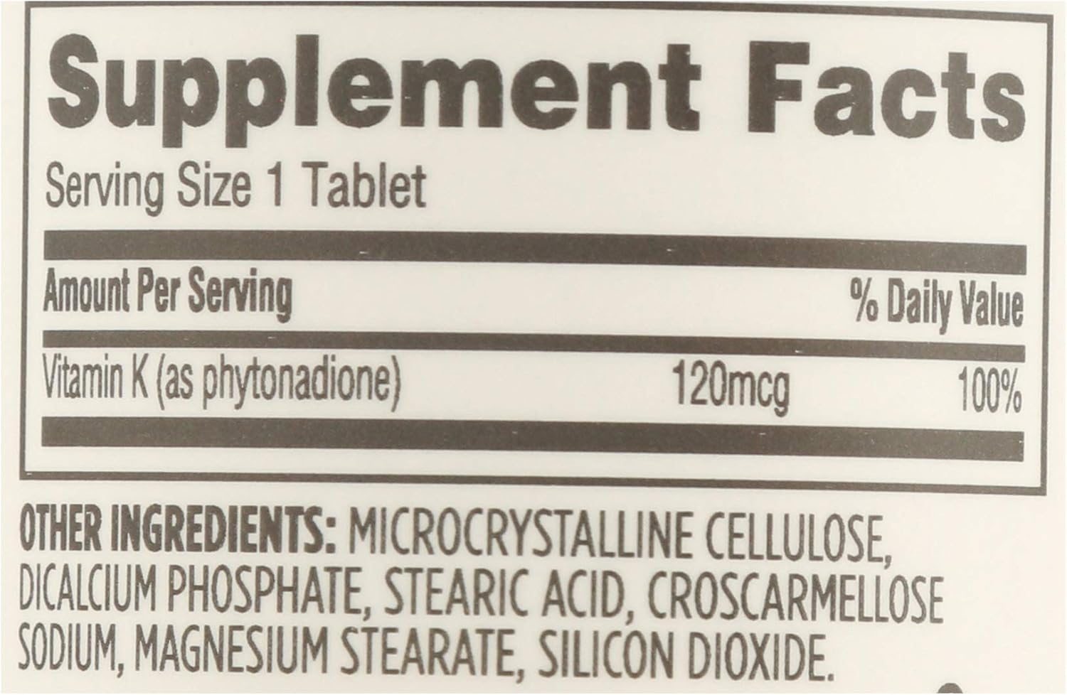 Whole Foods Market 365 Vitamin K 120 MCG Tablets - Pack of 2
